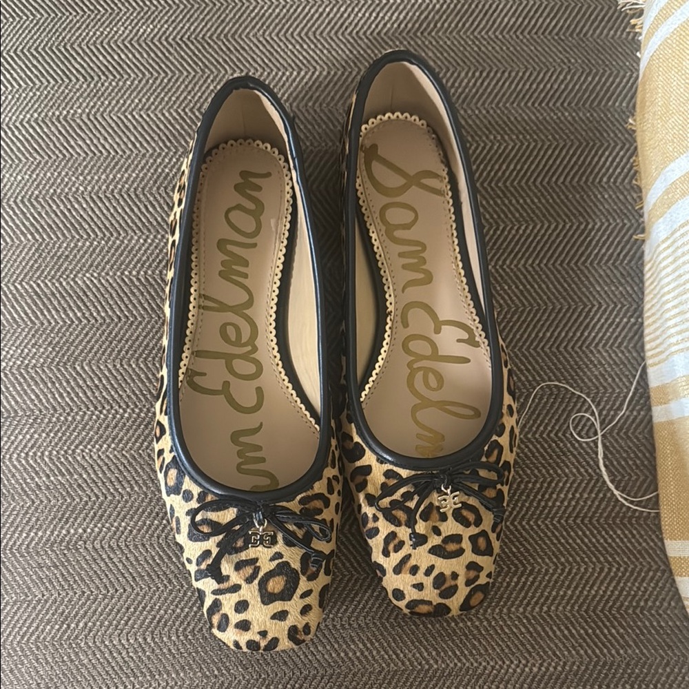 Sam Edelman Animal Print Flats with Black Trim